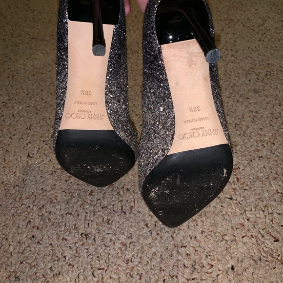 Jimmy Choo Romy Glitter 100mm Sz 39.5 - Picture 5 of 5